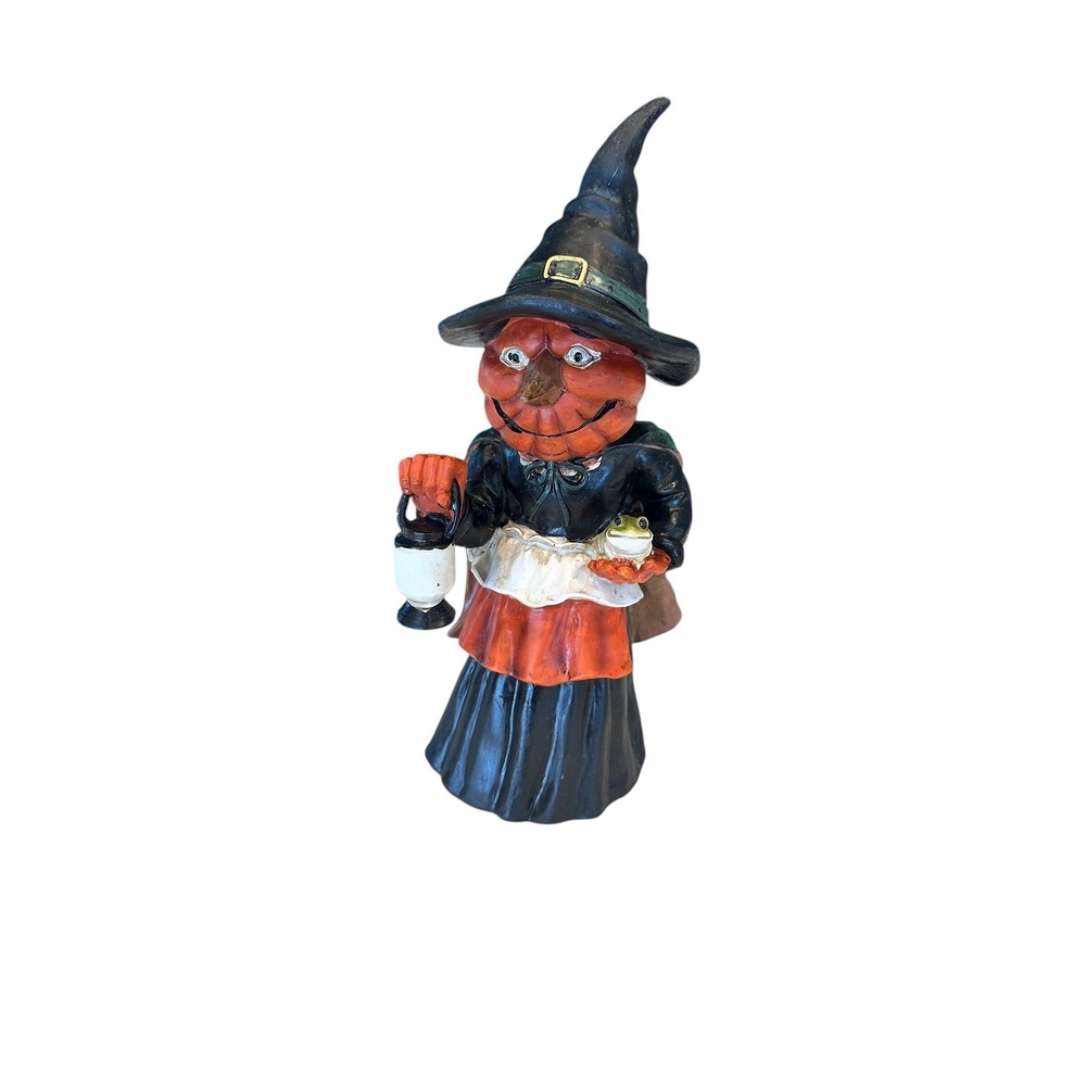 Ashland Halloween Pumpkin Witch Figurine Lantern Frog Table‎ Decor 8.5"